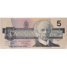 CANADA 1986 . FIVE  5 DOLLARS BANKNOTE . KNIGHT / DODGE